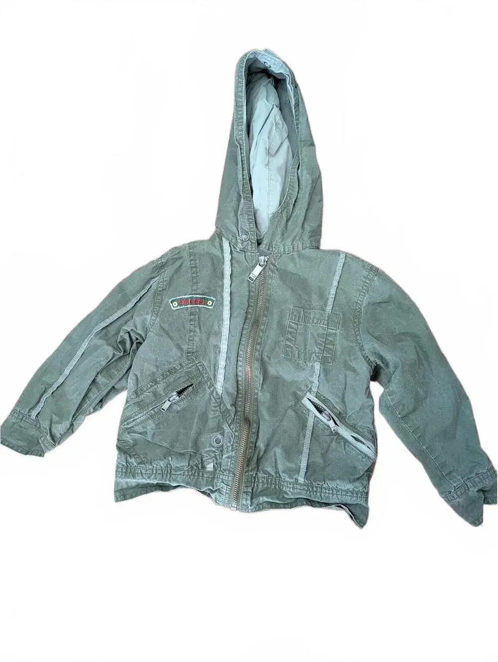 Diesel Boys 2T Hooded Cotton Ripstop in Olive Army Green Indie Designer Motocore